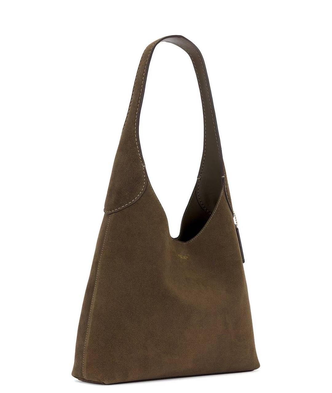 COACH Хаки кожаная сумка через плечо, фото 2