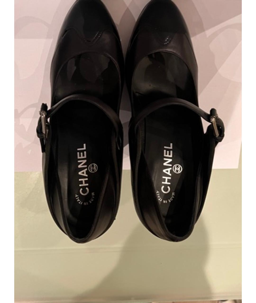 CHANEL Черные кожаные туфли, фото 3