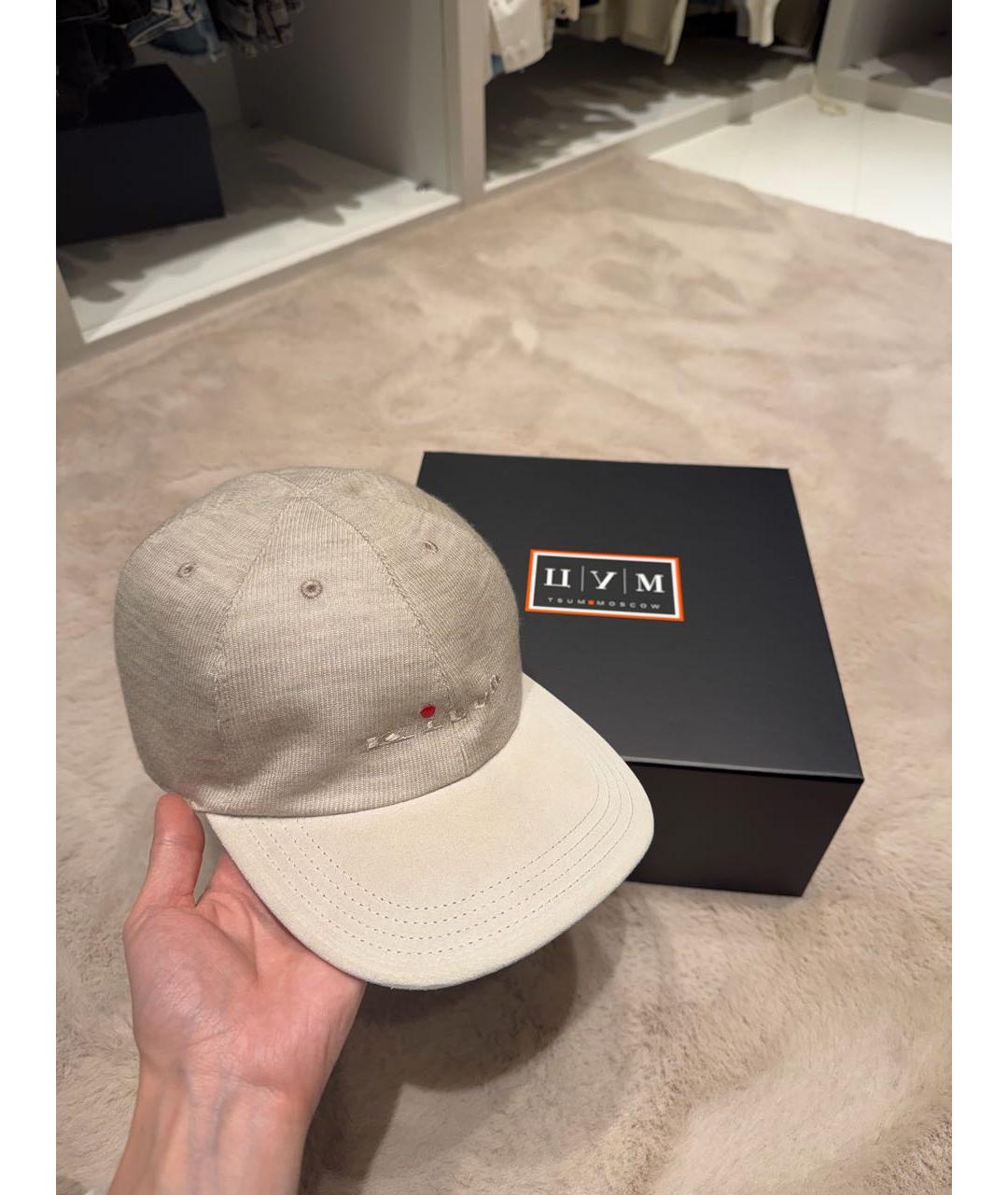 KITON Бежевая кашемировая кепка/бейсболка, фото 2