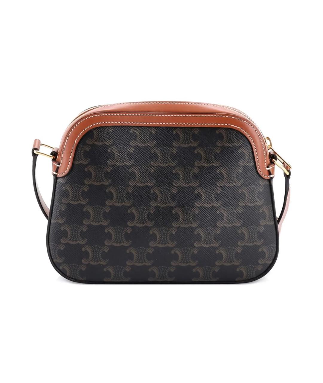 CELINE Коричневая кожаная сумка через плечо, фото 3