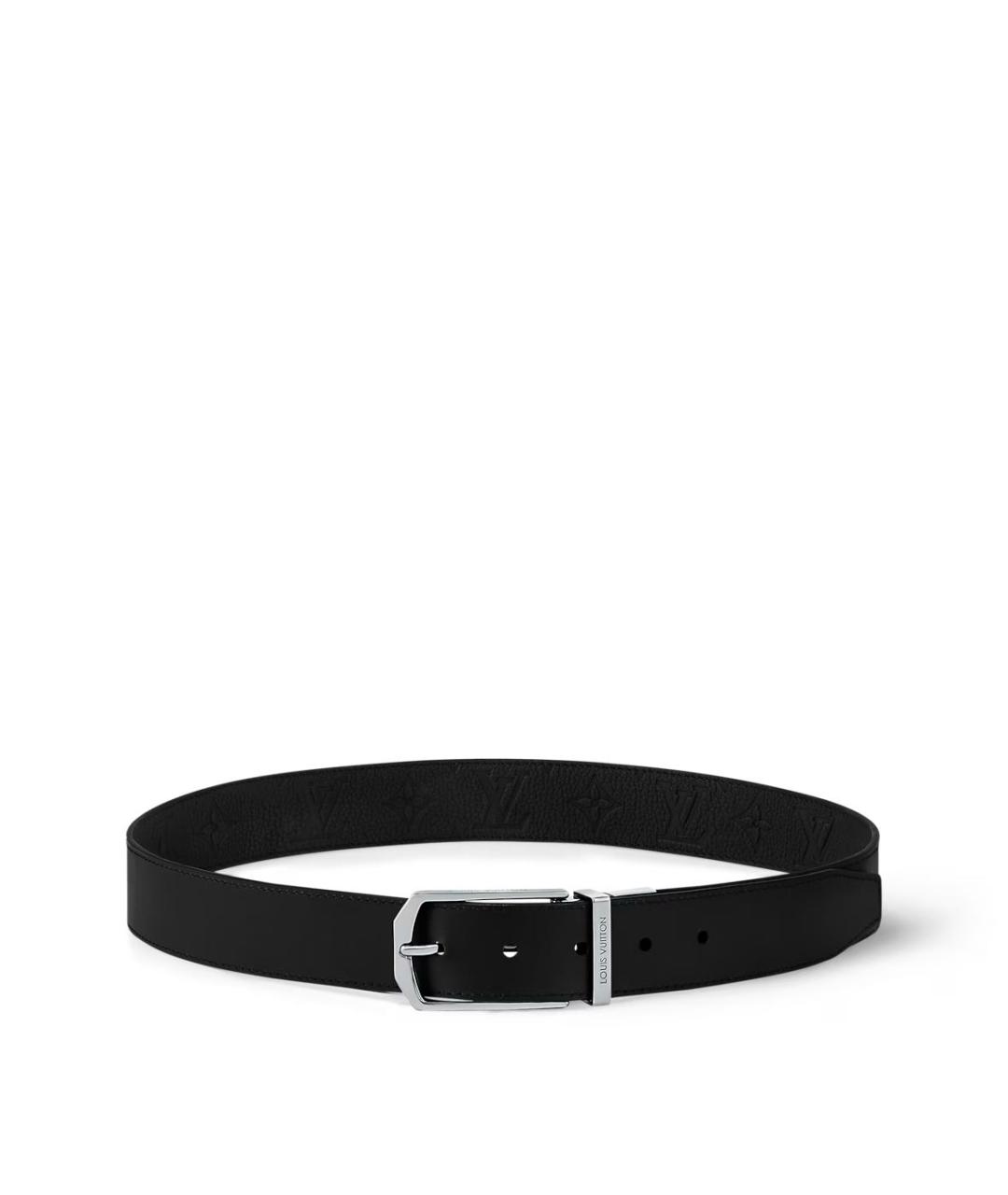 LOUIS VUITTON Черный кожаный ремень, фото 3