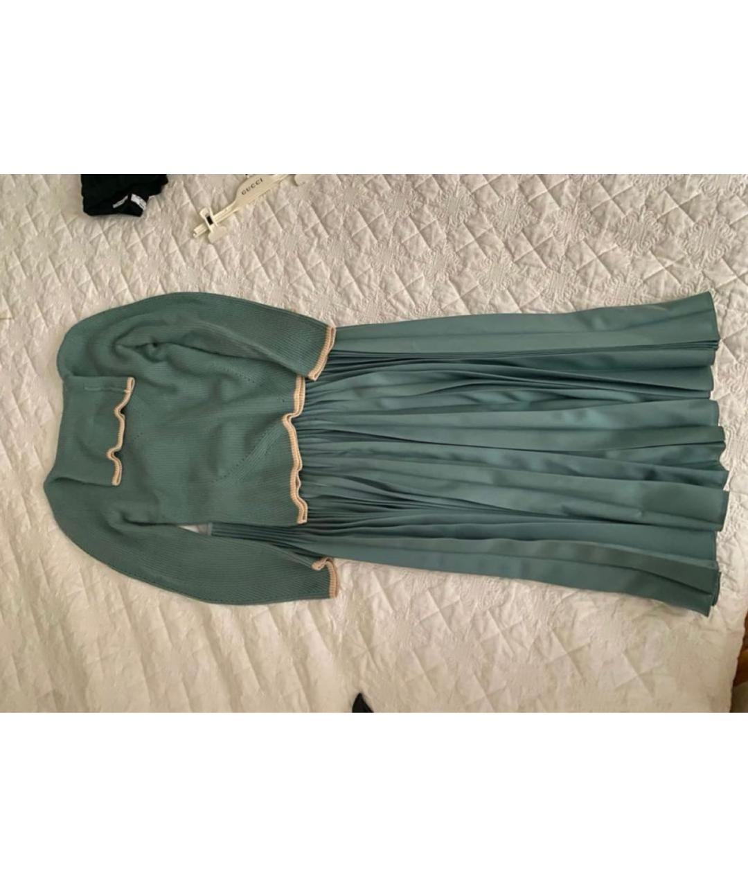 FENDI Зеленый кашемировый костюм с юбками, фото 3