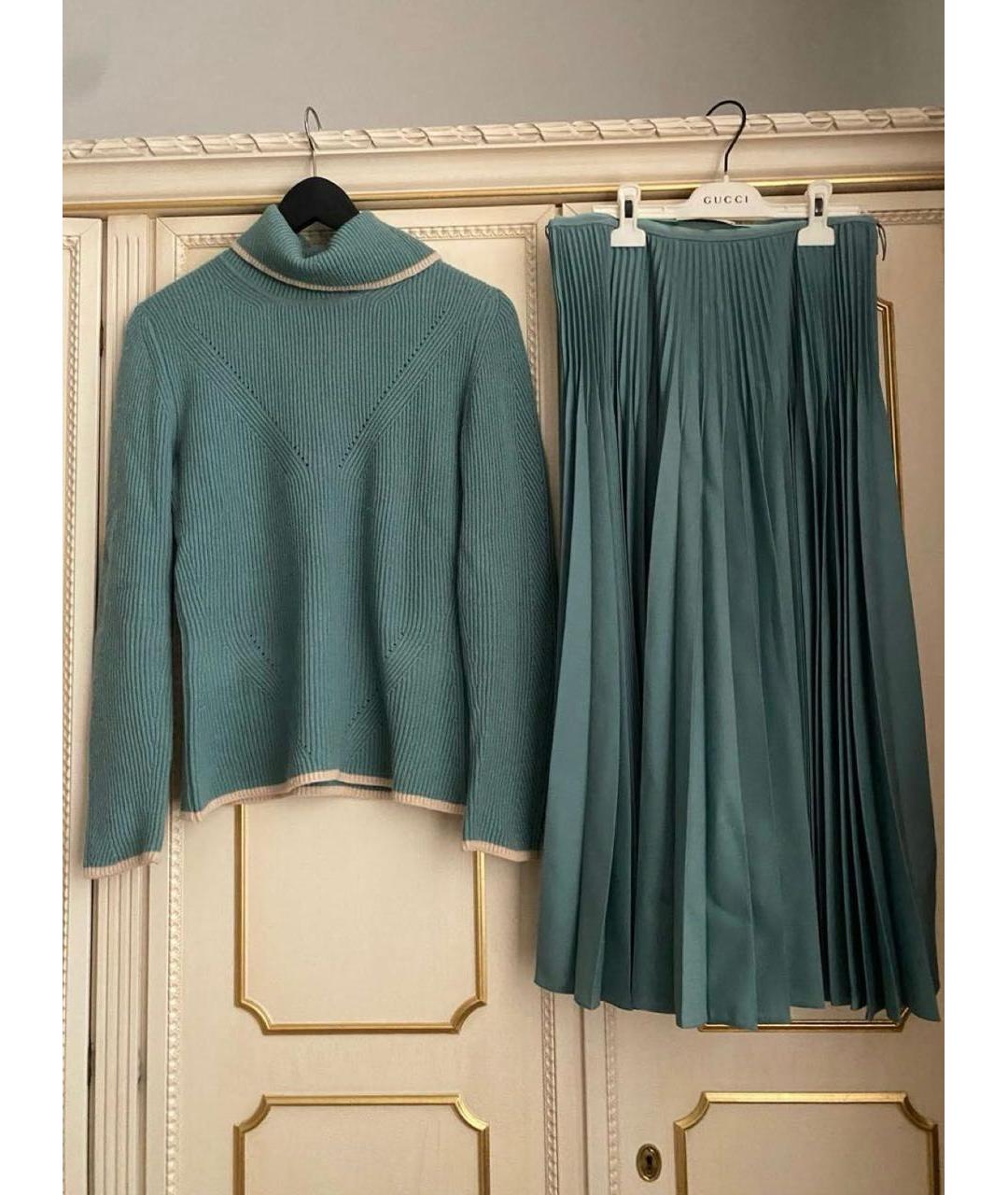 FENDI Зеленый кашемировый костюм с юбками, фото 2