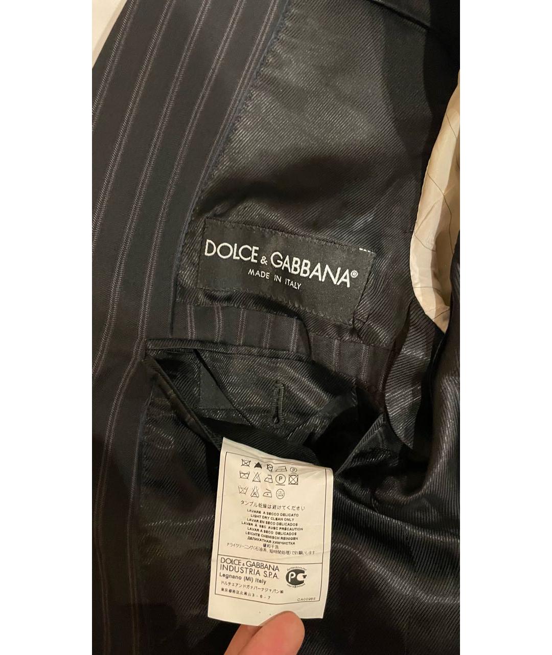 DOLCE&GABBANA Темно-синий шерстяной пиджак, фото 3