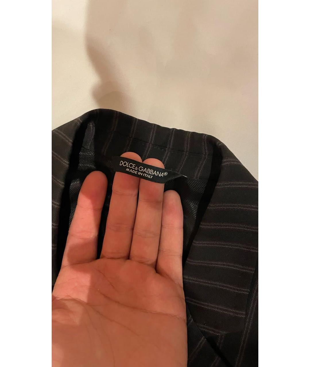 DOLCE&GABBANA Темно-синий шерстяной пиджак, фото 2