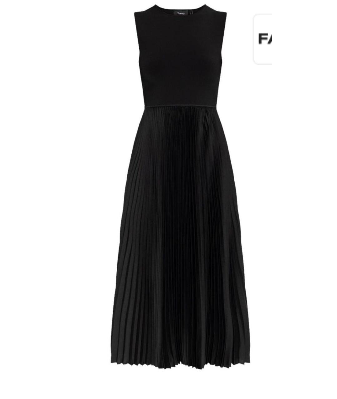 THEORY Черное атласное коктейльное платье, фото 7