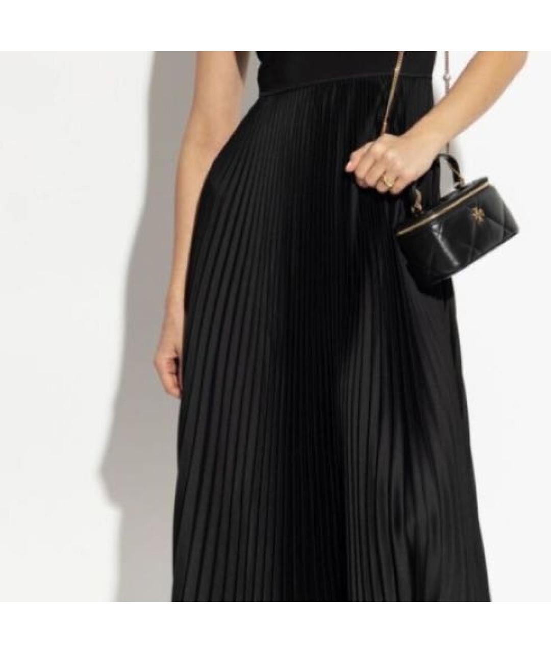 THEORY Черное атласное коктейльное платье, фото 4