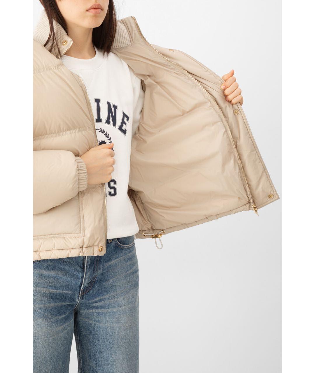 CELINE Бежевый полиамидовый пуховик, фото 6