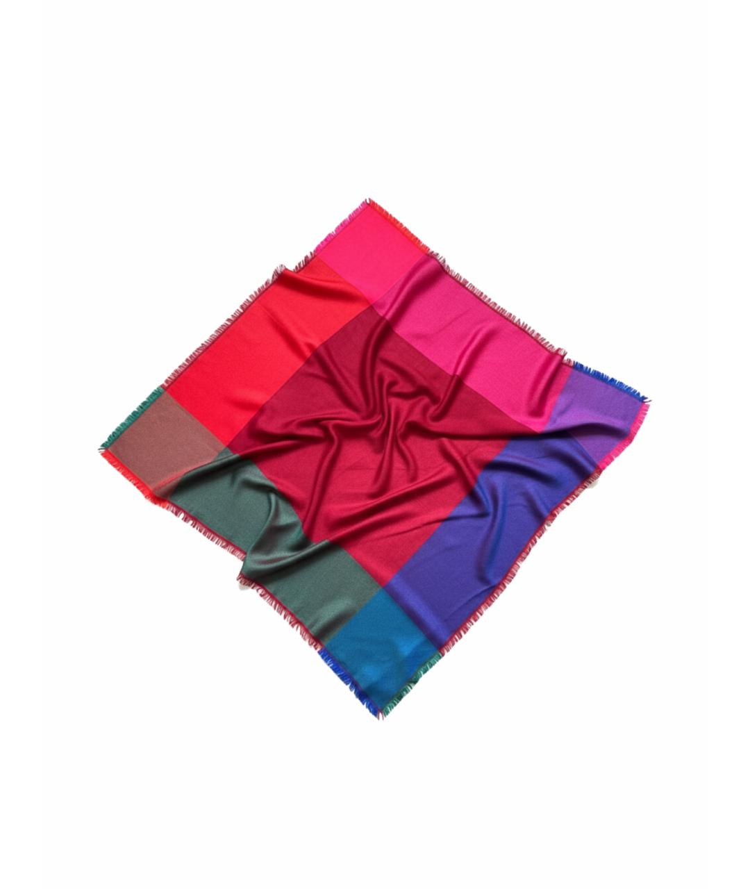 LORO PIANA Бордовый кашемировый платок, фото 1