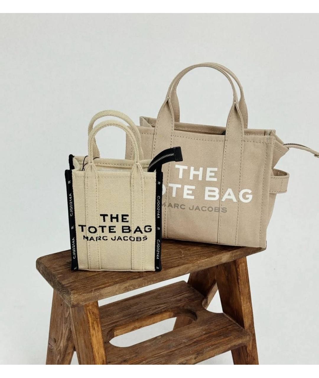 MARC JACOBS Бежевая хлопковая сумка через плечо, фото 4