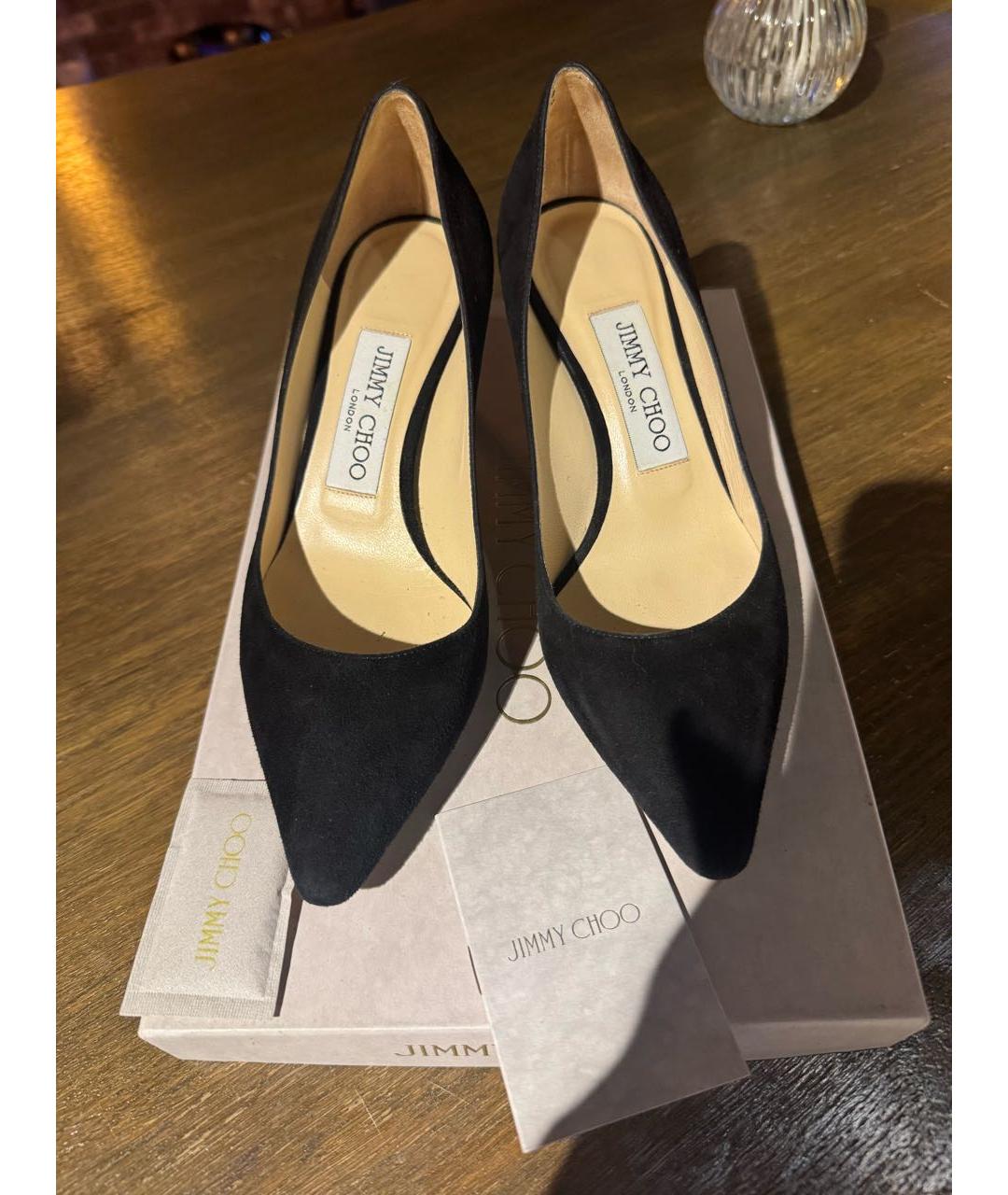 JIMMY CHOO Черные замшевые туфли, фото 2