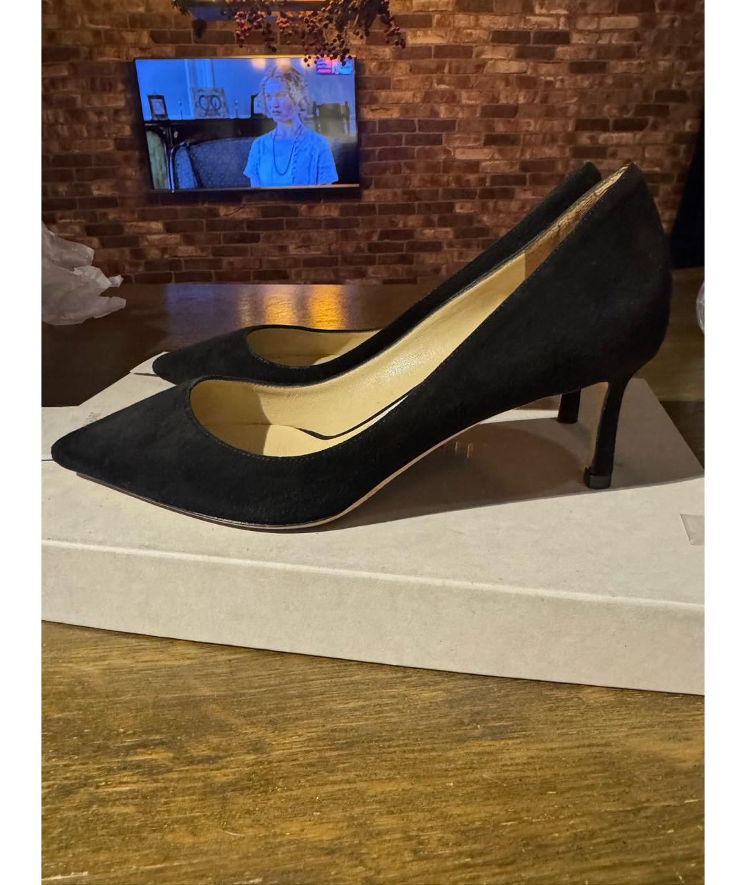 JIMMY CHOO Черные замшевые туфли, фото 6