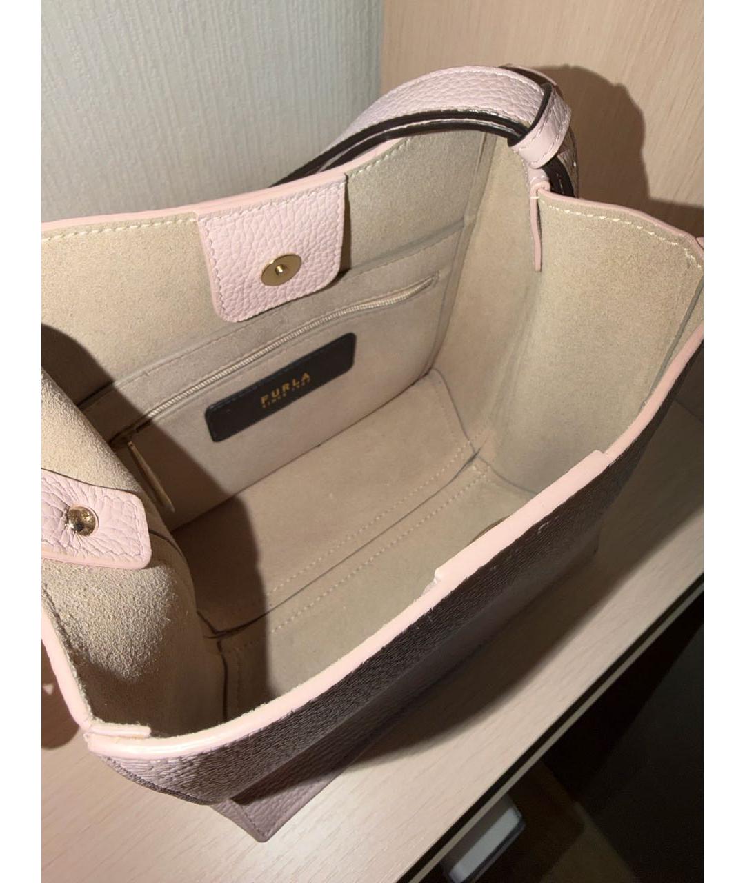 FURLA Розовая кожаная сумка тоут, фото 3