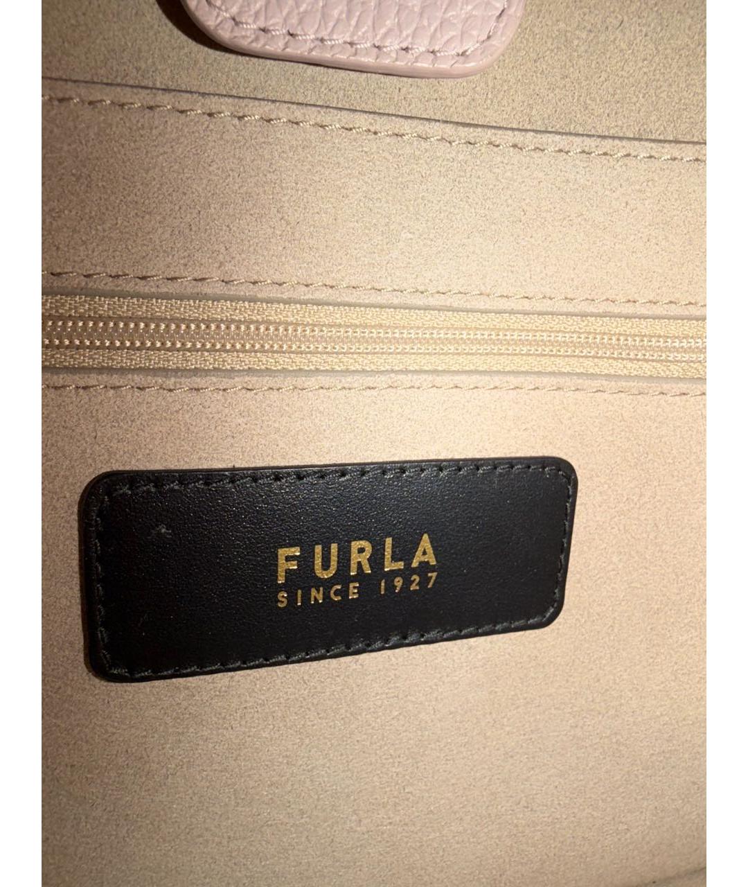 FURLA Розовая кожаная сумка тоут, фото 4