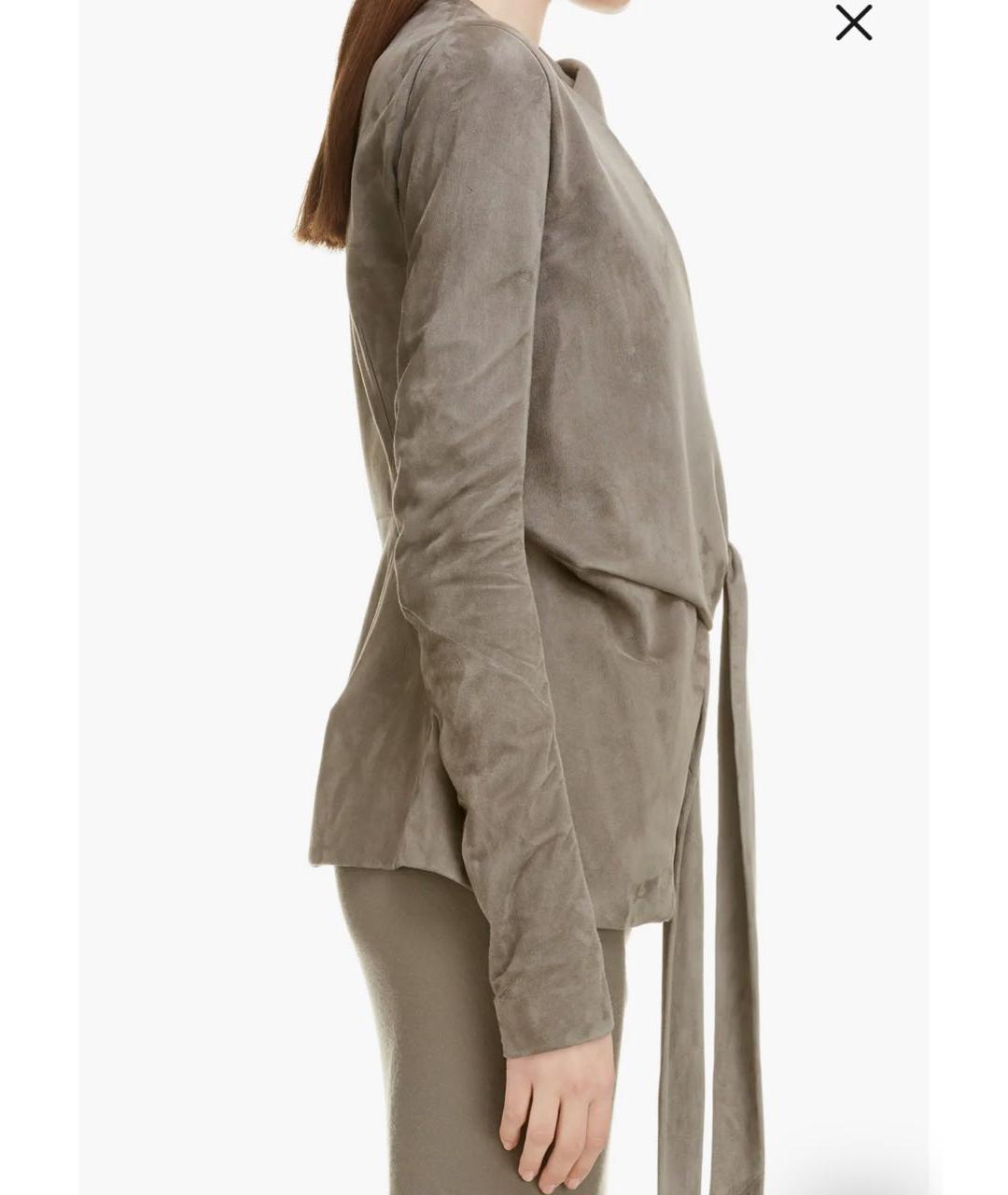 RICK OWENS Хаки замшевый кардиган, фото 5