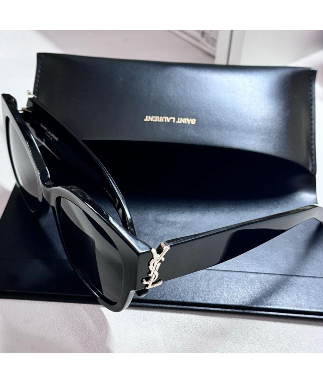 SAINT LAURENT Черные пластиковые солнцезащитные очки, фото 2