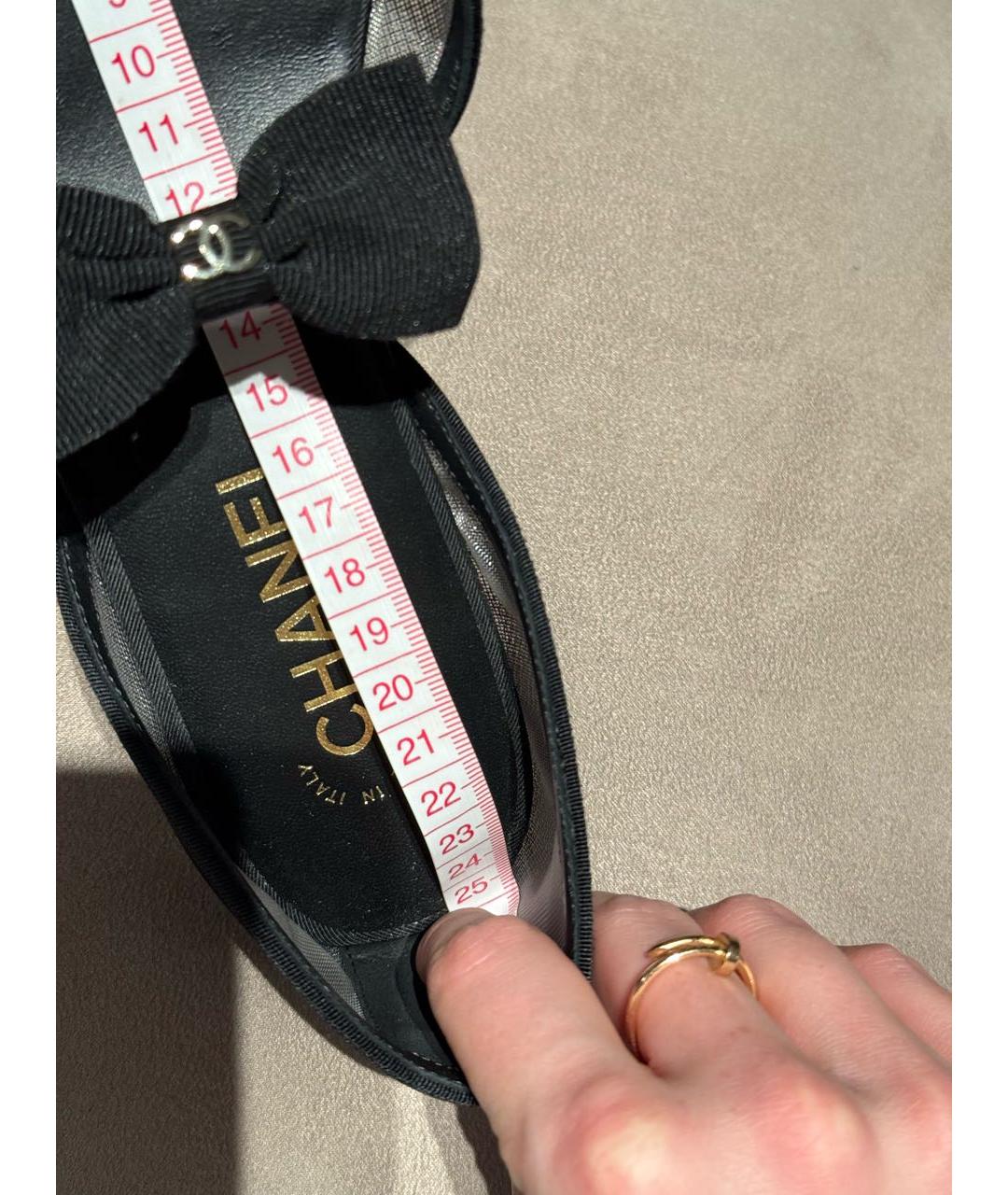 CHANEL Черные текстильные балетки, фото 6