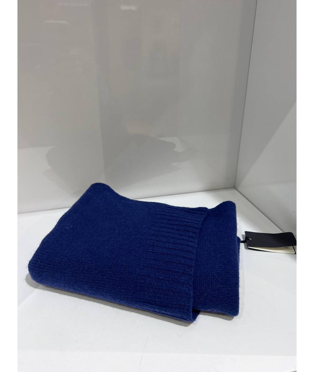 FENDI Синий шерстяной шарф, фото 2