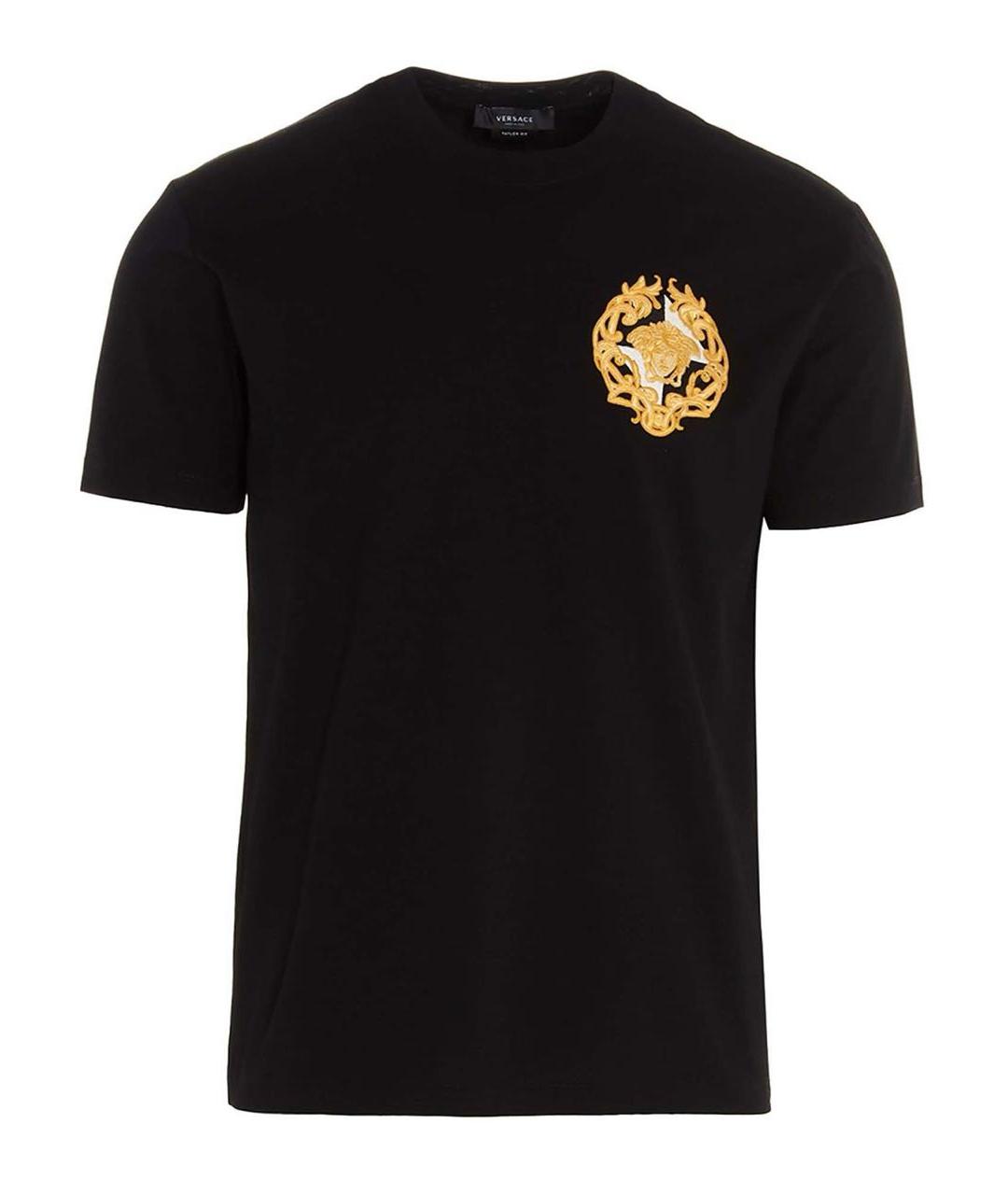 VERSACE Черная хлопковая футболка, фото 2