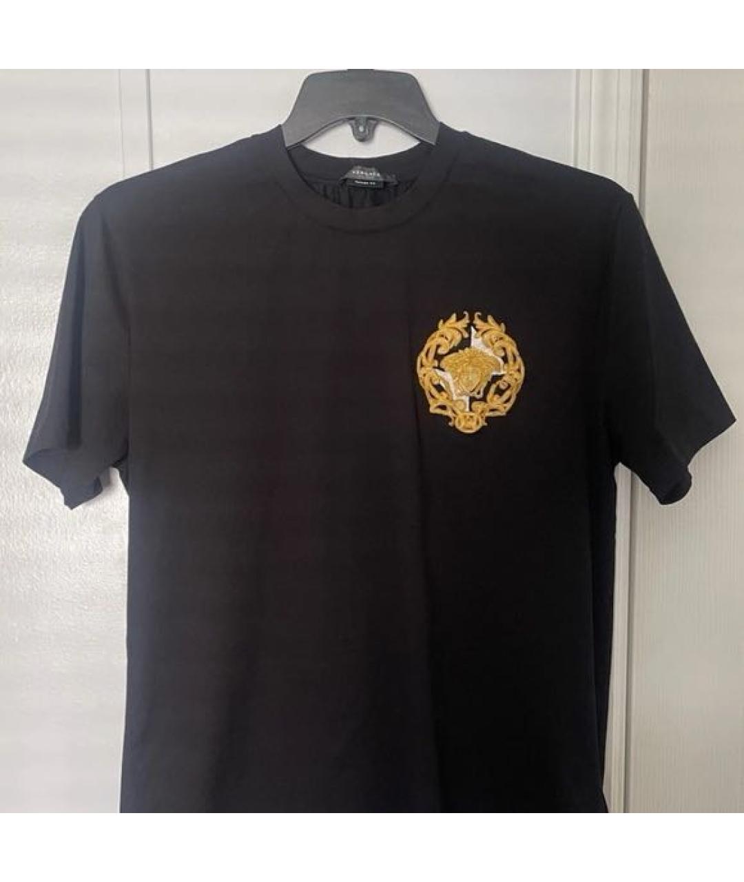 VERSACE Черная хлопковая футболка, фото 4