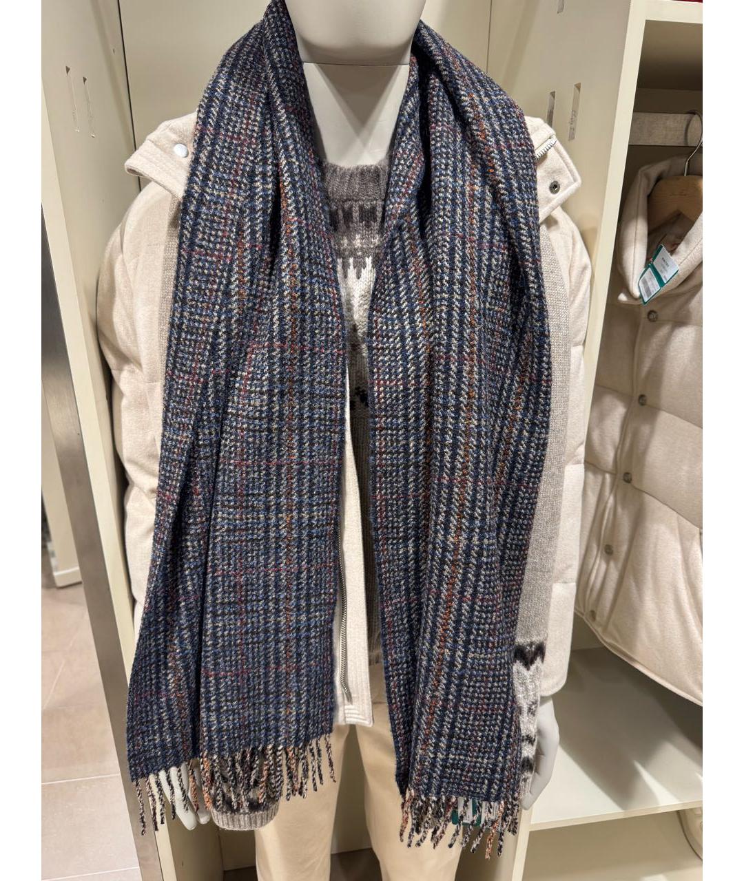 LORO PIANA Темно-синий кашемировый шарф, фото 7