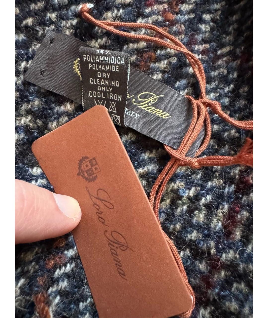 LORO PIANA Темно-синий кашемировый шарф, фото 4