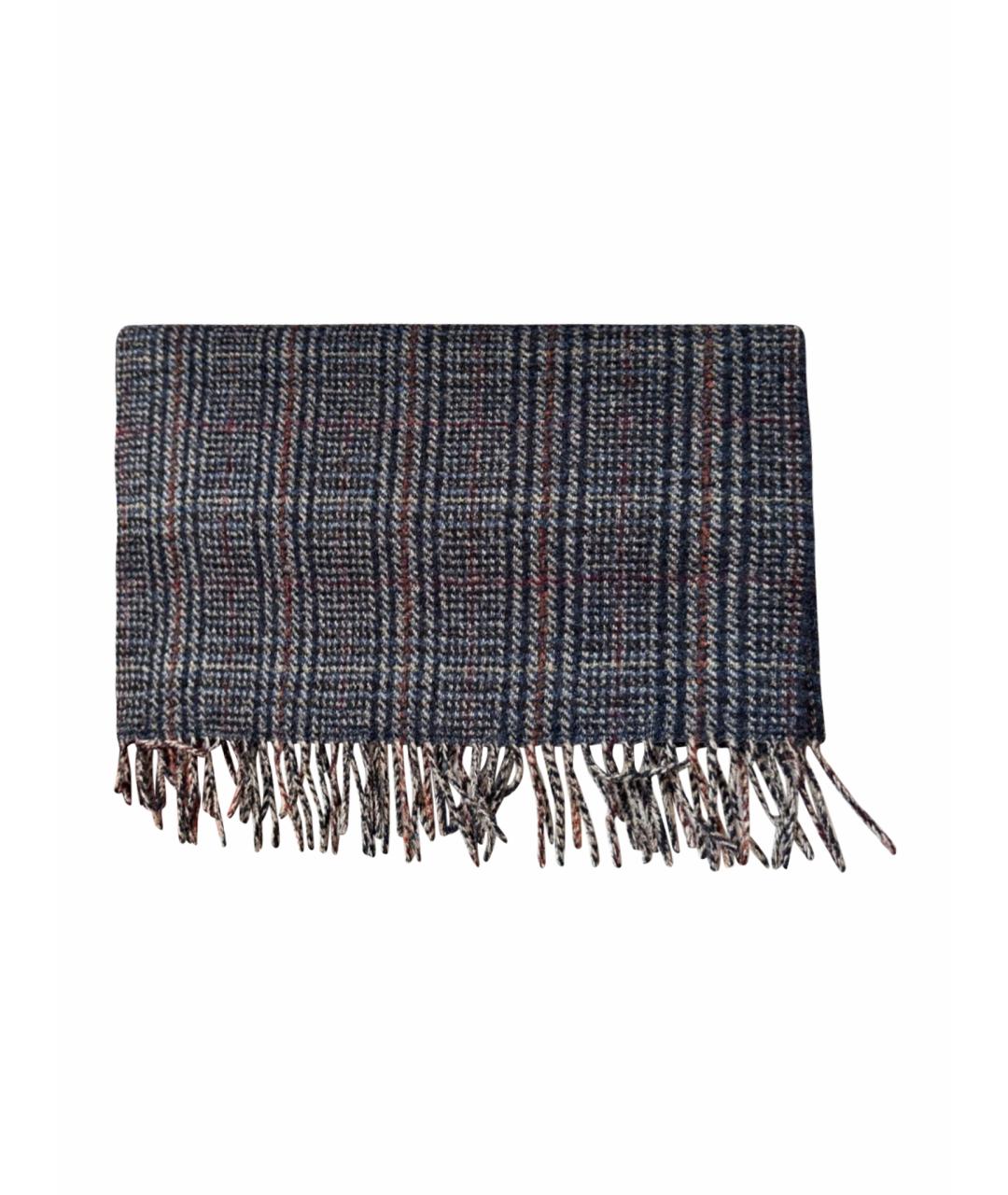 LORO PIANA Темно-синий кашемировый шарф, фото 1