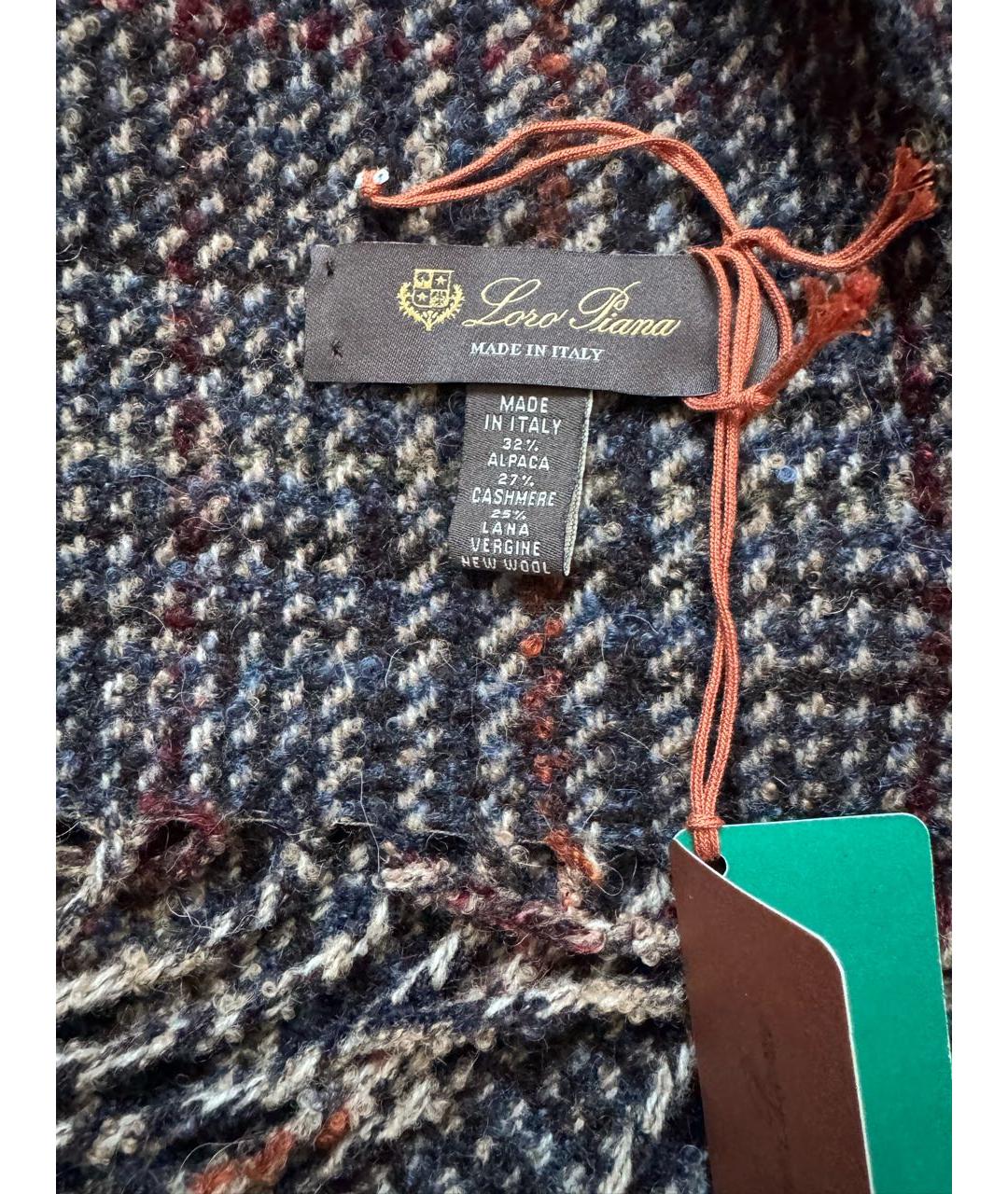 LORO PIANA Темно-синий кашемировый шарф, фото 5