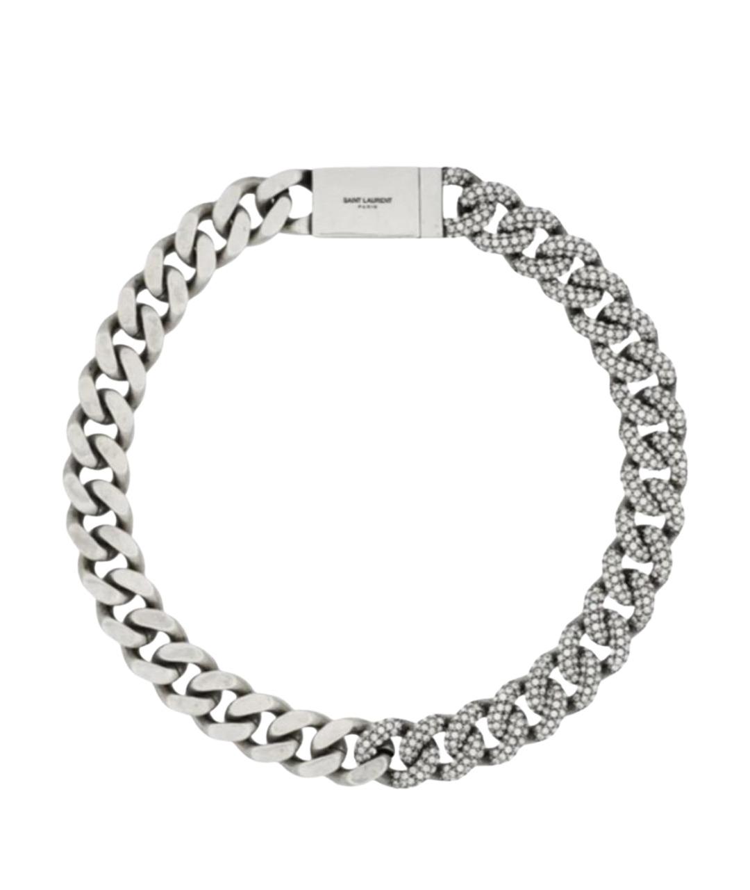 SAINT LAURENT Серебряное металлическое колье, фото 1