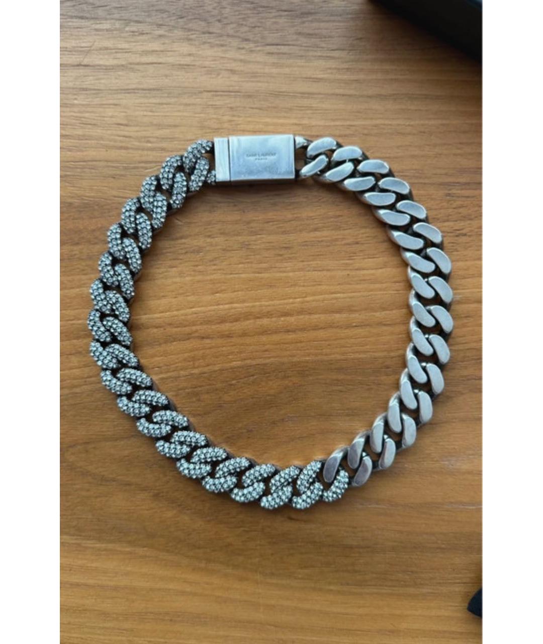SAINT LAURENT Серебряное металлическое колье, фото 2
