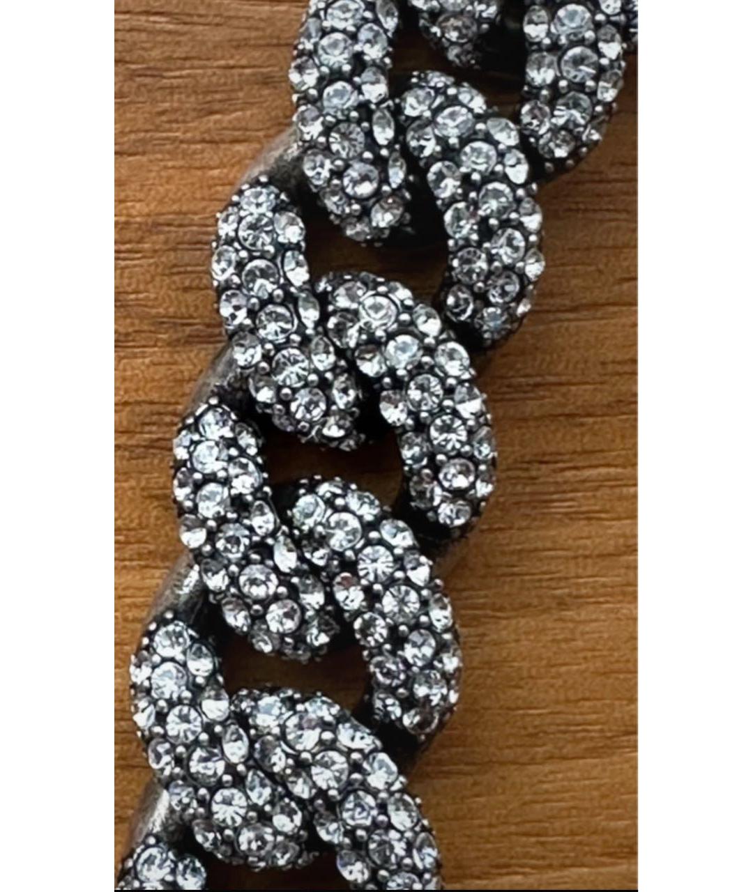 SAINT LAURENT Серебряное металлическое колье, фото 3