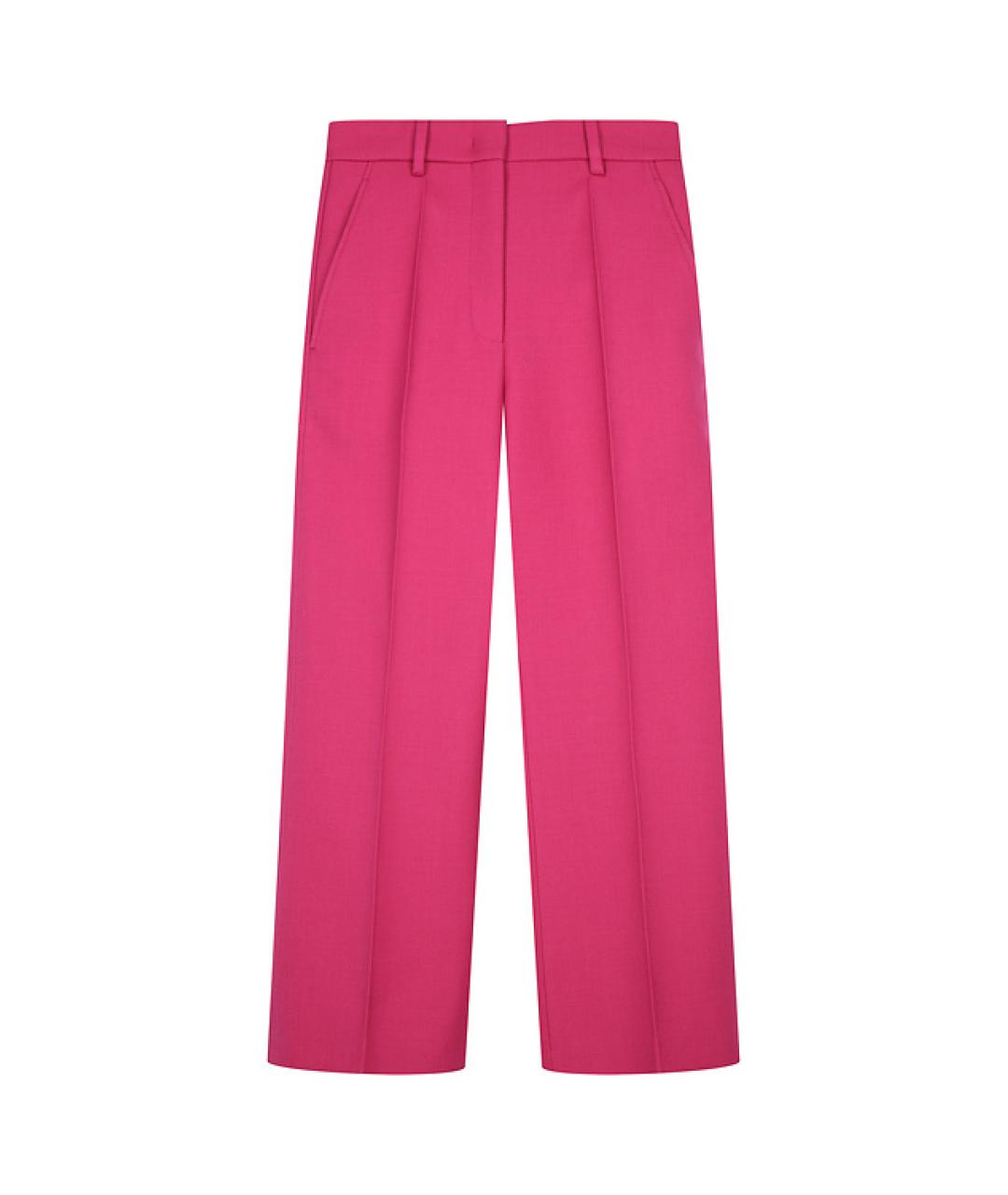 VALENTINO Фуксия шелковые прямые брюки, фото 1