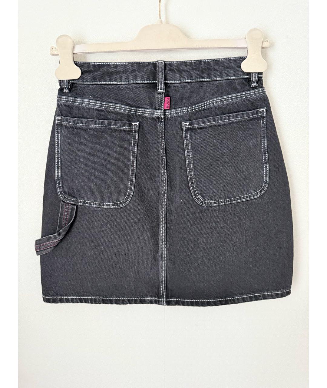 HUGO BOSS Мульти хлопко-эластановая юбка мини, фото 2