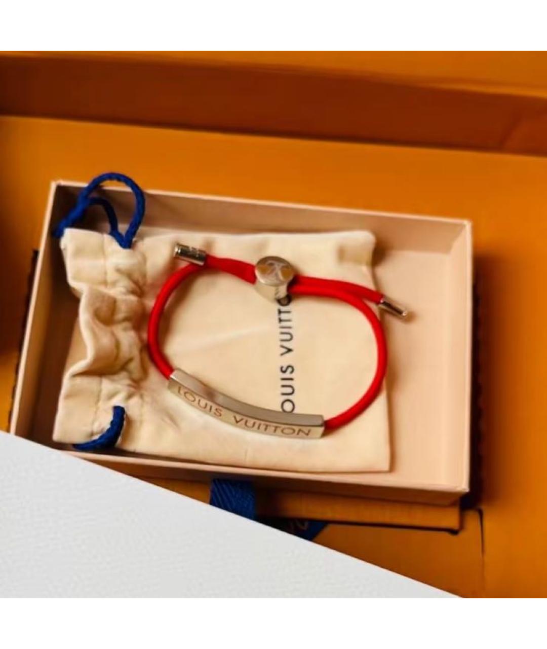 LOUIS VUITTON Красный металлический браслет, фото 3