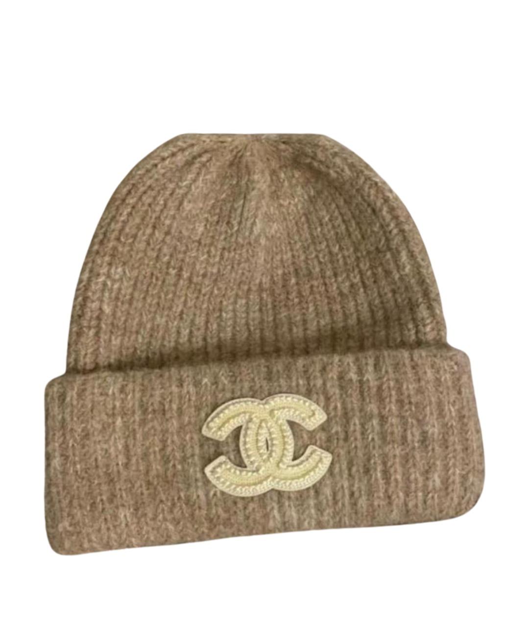 CHANEL Бежевая шерстяная шапка, фото 3