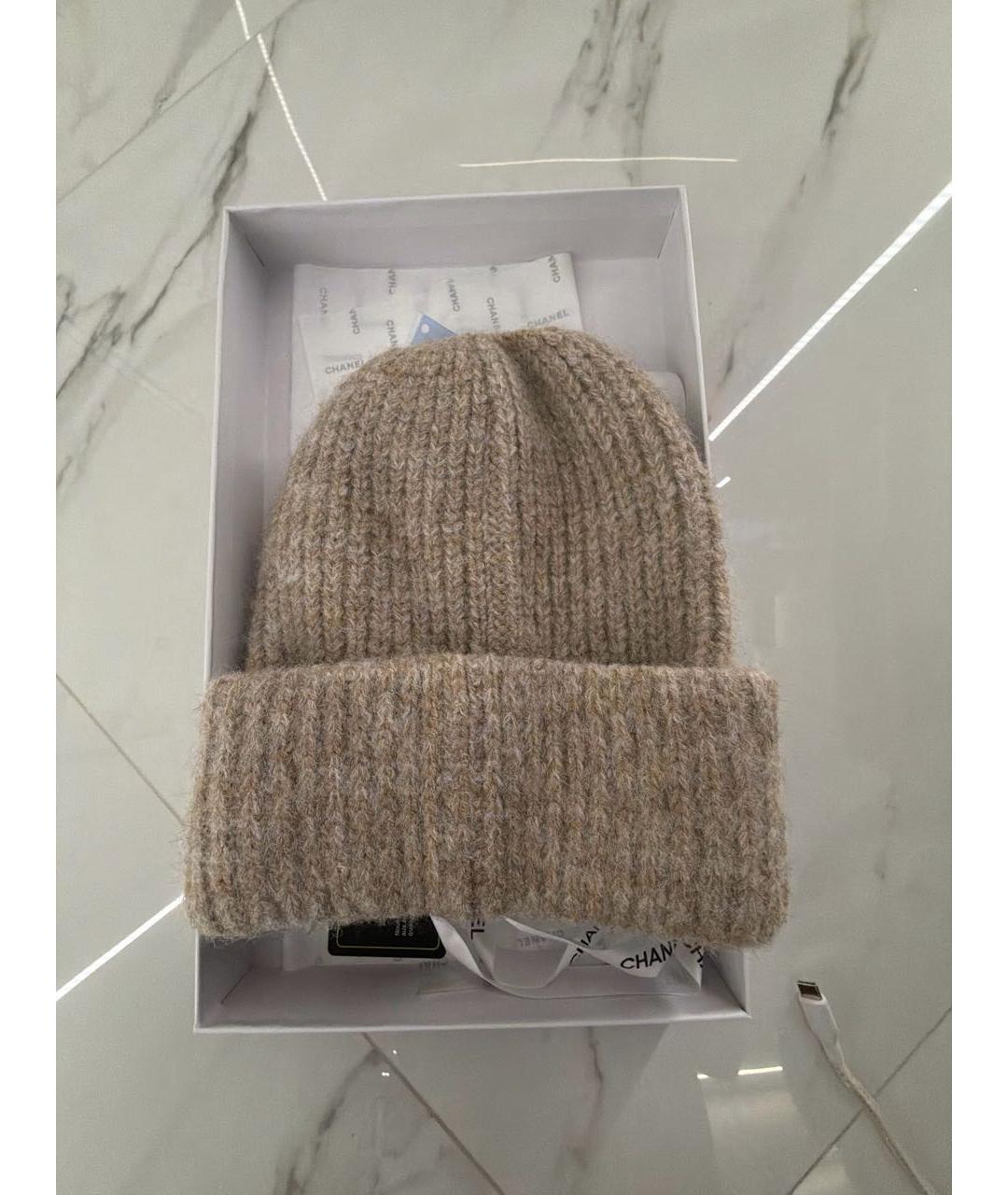 CHANEL Бежевая шерстяная шапка, фото 2