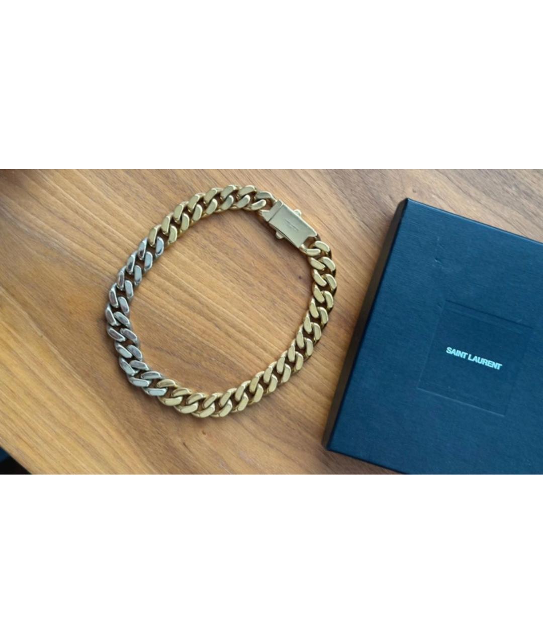 SAINT LAURENT Золотое металлическое колье, фото 2