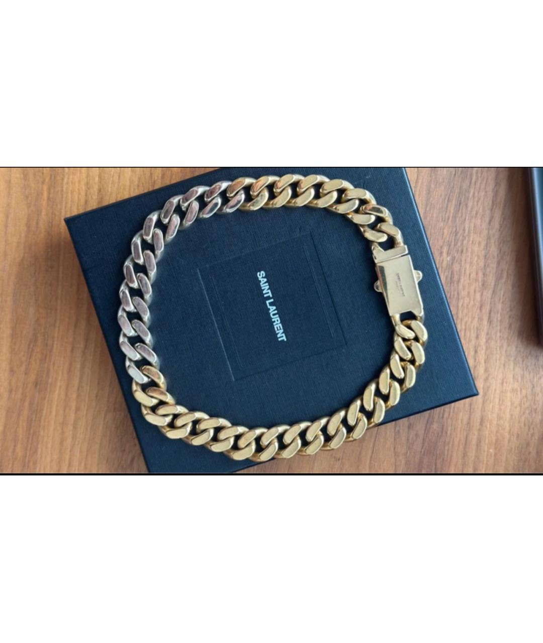 SAINT LAURENT Золотое металлическое колье, фото 3