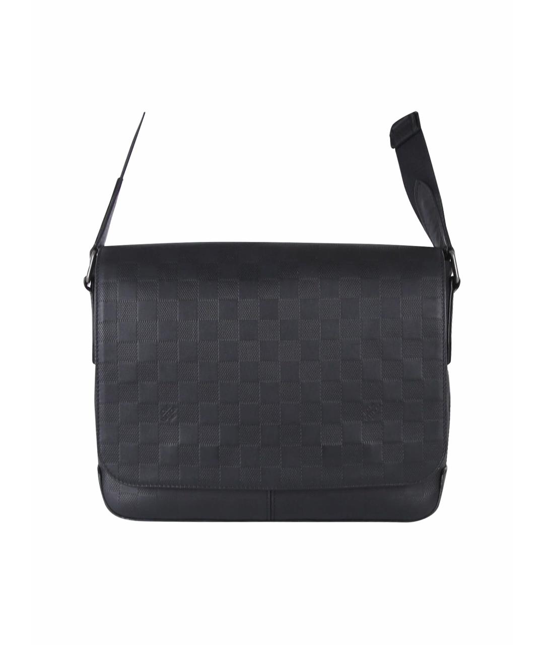 LOUIS VUITTON Черная кожаная сумка на плечо, фото 9