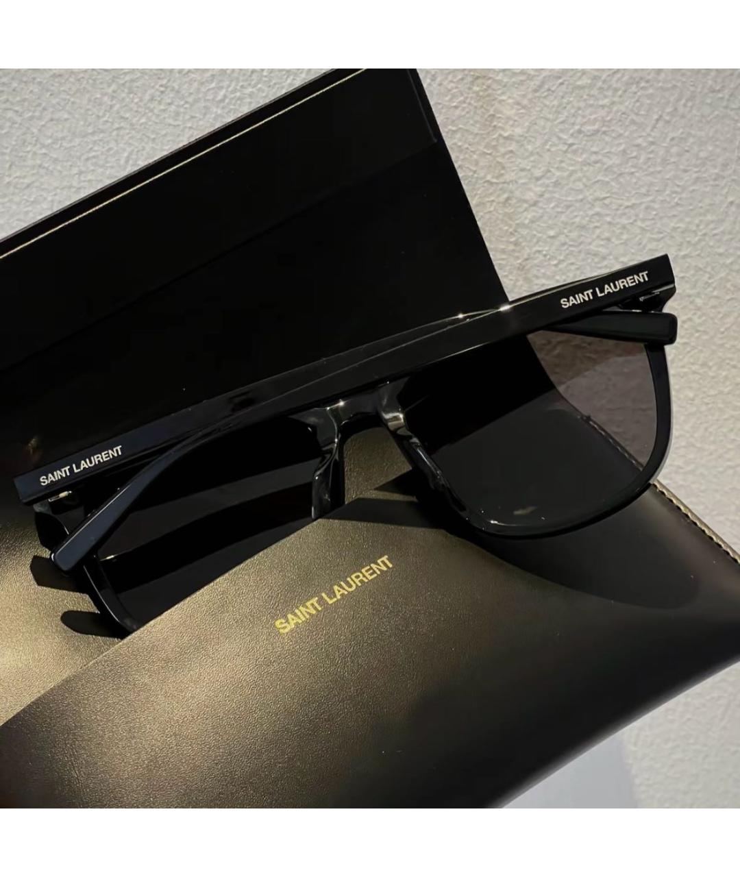 SAINT LAURENT Черные пластиковые солнцезащитные очки, фото 3