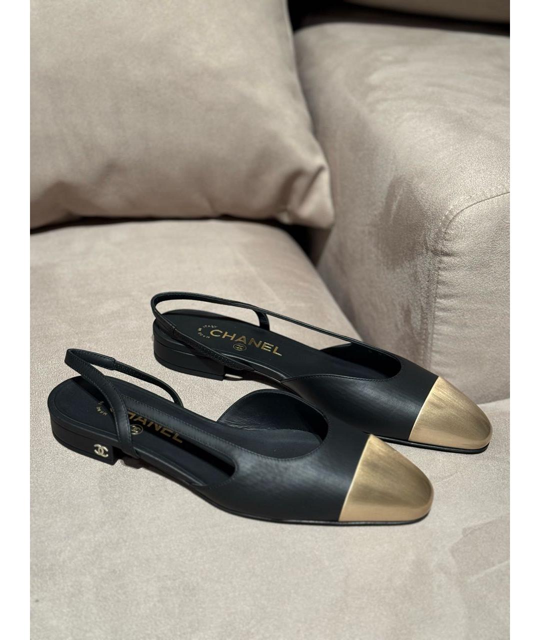 CHANEL Черные кожаные балетки, фото 2