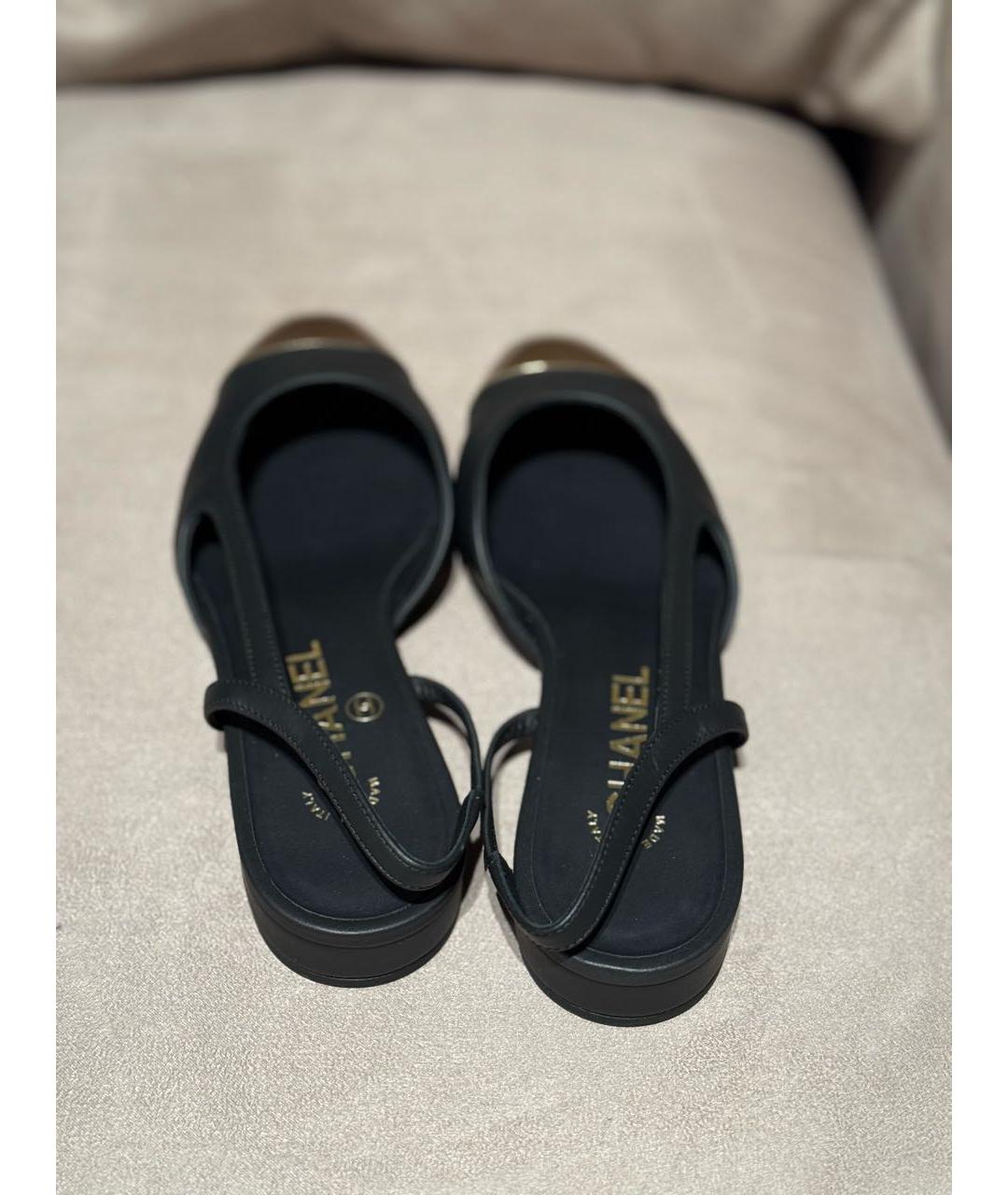 CHANEL Черные кожаные балетки, фото 7