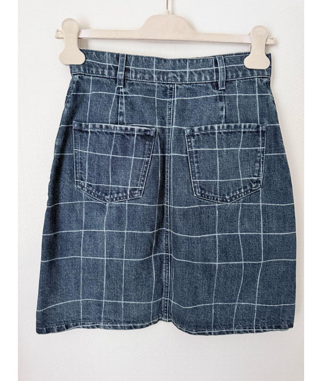 HUGO BOSS Синяя хлопковая юбка мини, фото 2