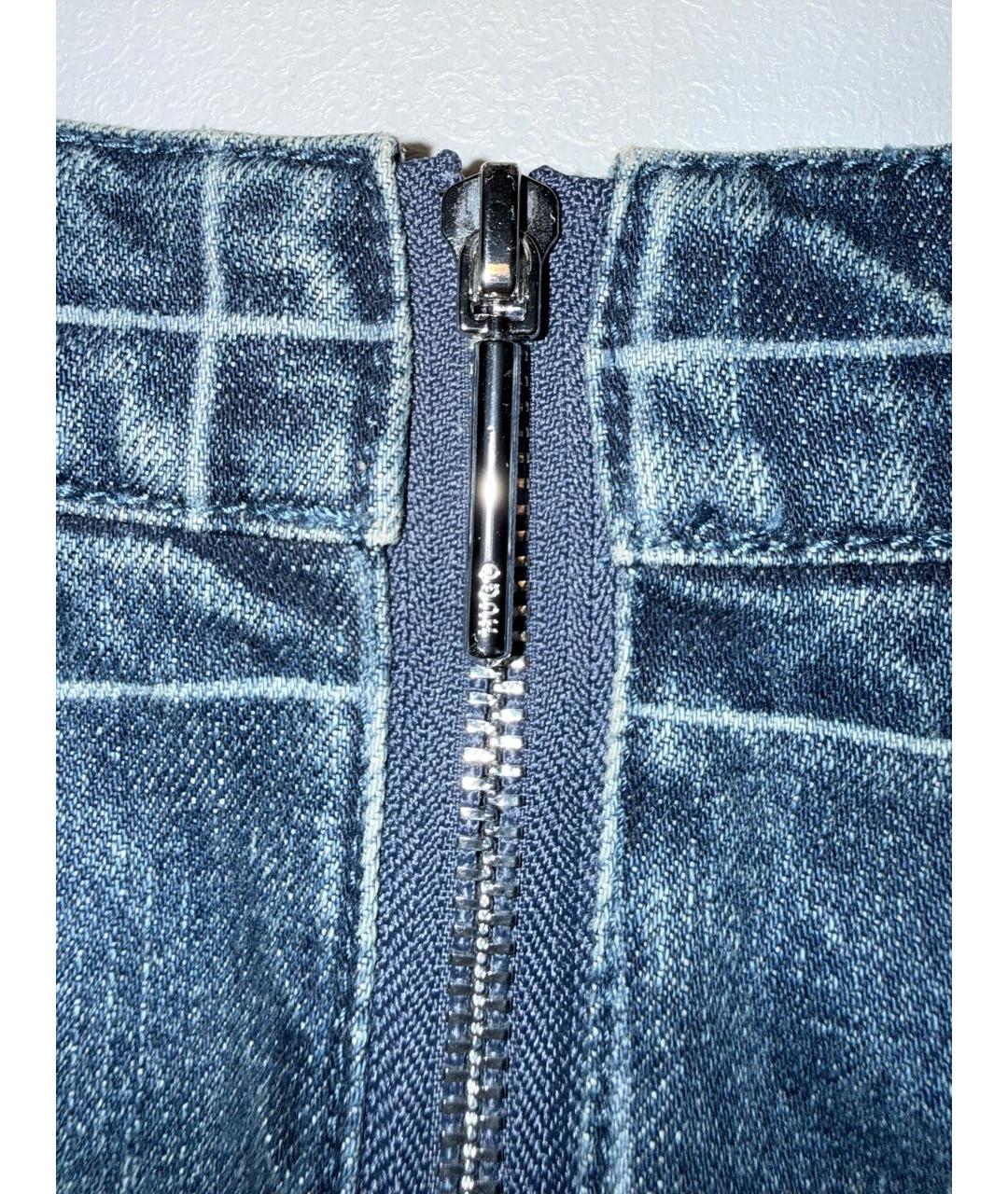 HUGO BOSS Синяя хлопковая юбка мини, фото 5