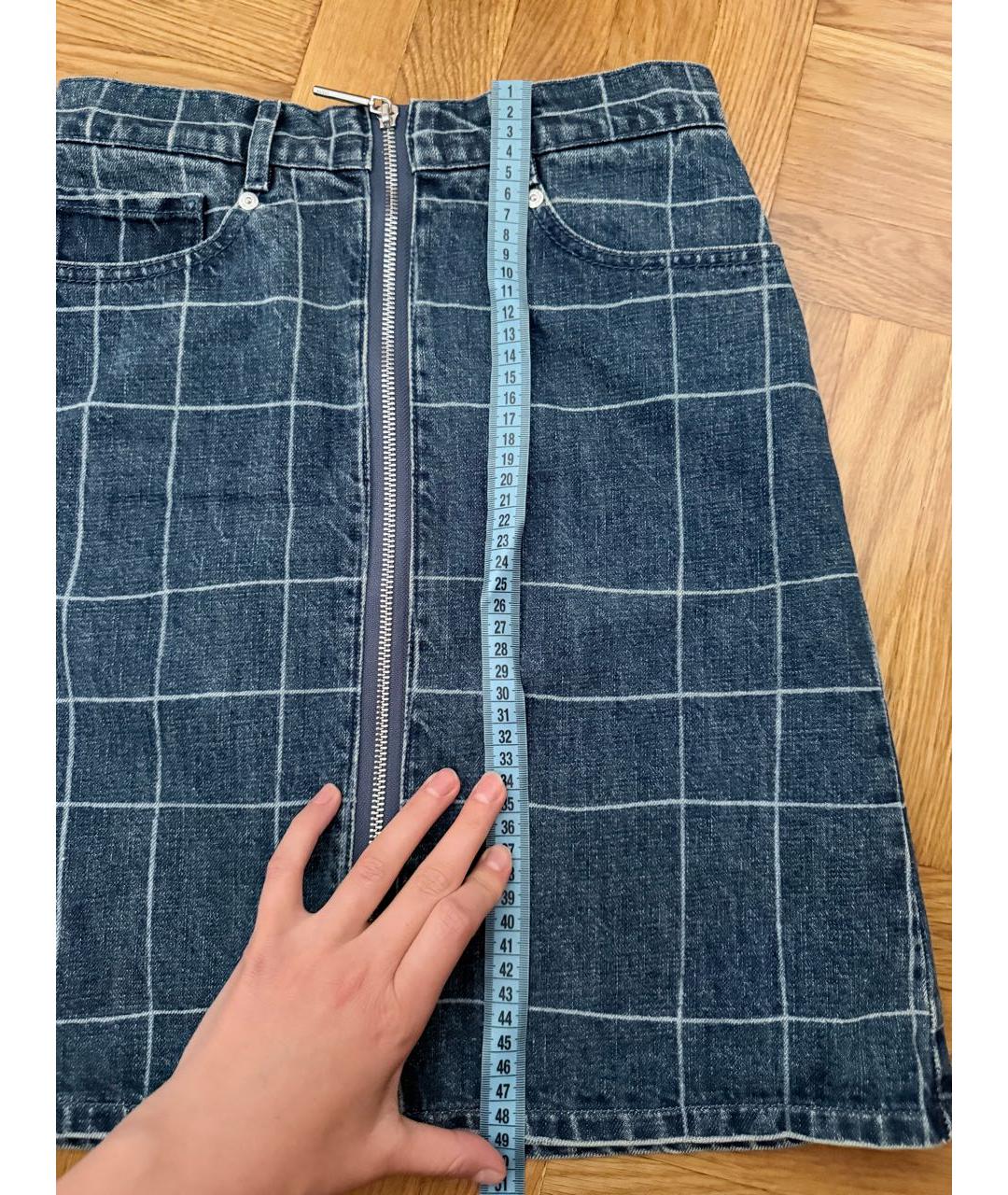 HUGO BOSS Синяя хлопковая юбка мини, фото 8