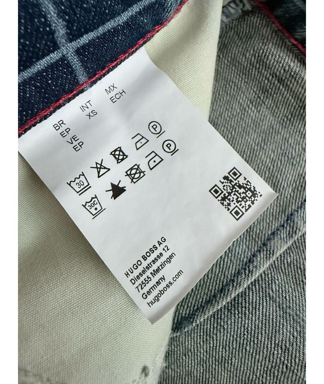 HUGO BOSS Синяя хлопковая юбка мини, фото 3