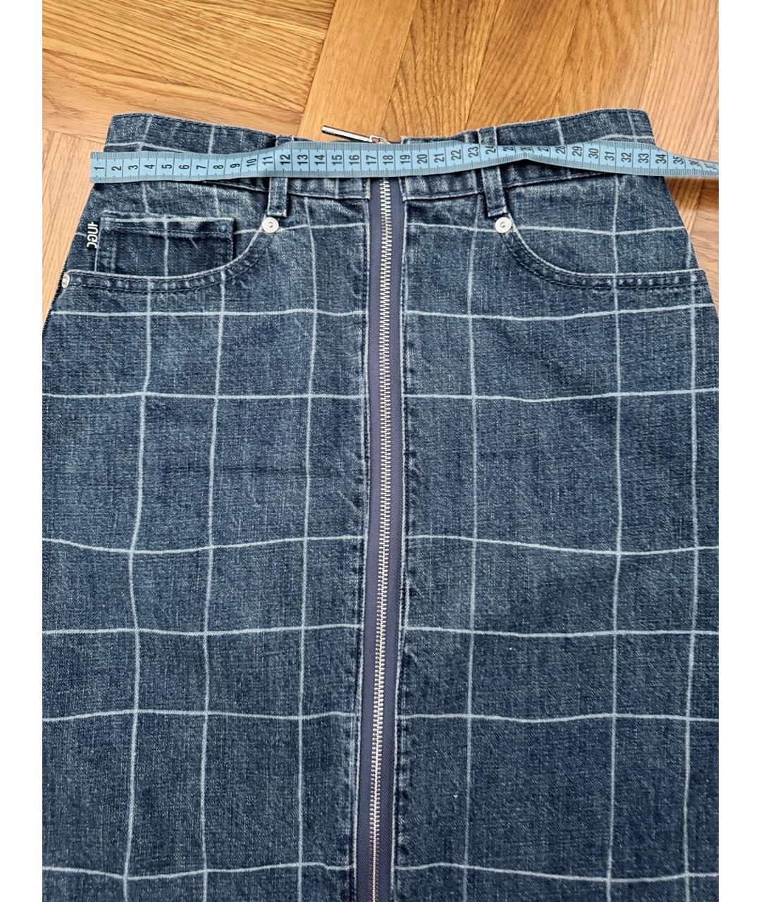 HUGO BOSS Синяя хлопковая юбка мини, фото 7