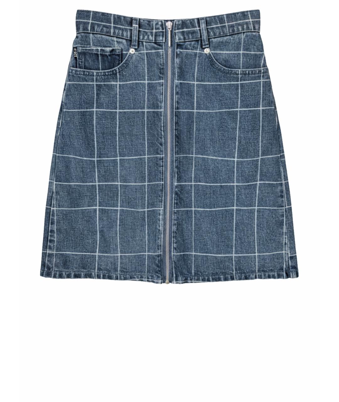 HUGO BOSS Синяя хлопковая юбка мини, фото 1