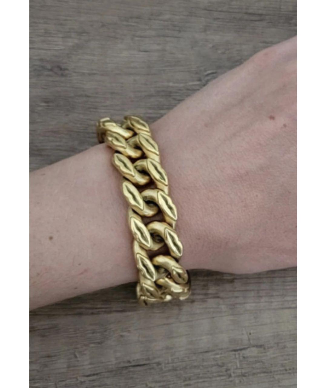 SAINT LAURENT Золотой металлический браслет, фото 6