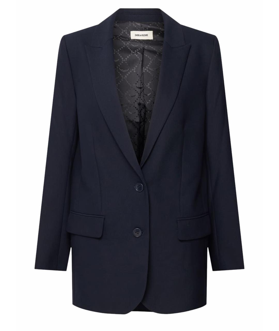 ZADIG & VOLTAIRE Темно-синий полиэстеровый жакет/пиджак, фото 1
